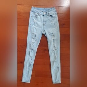 Light Blue Distressed Women Jeans Size 0